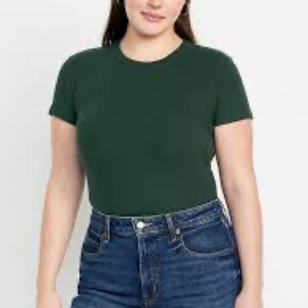 Dark Green Short Sleeve Top